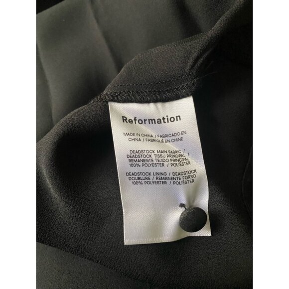 NWT Reformation Meesha Dress 6 Black Sheer Open Back NEW $378 Midi - Picture 7 of 14